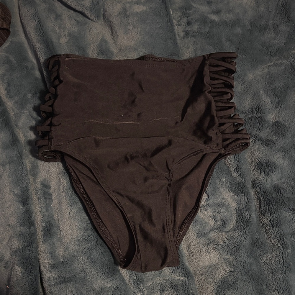 High-Waist Black Women’s Bikini Bottoms